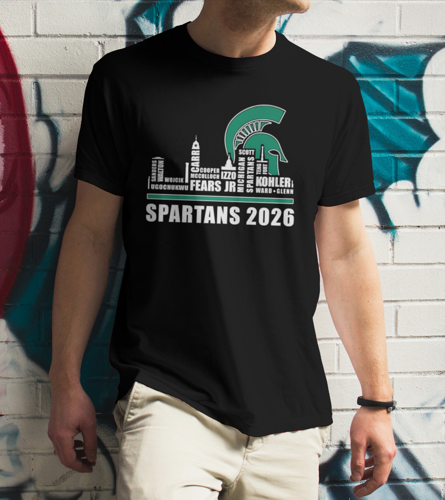 Michigan State Spartans Skyline 2026 Kohler Scott Fears Jr Walker T-Shirt
