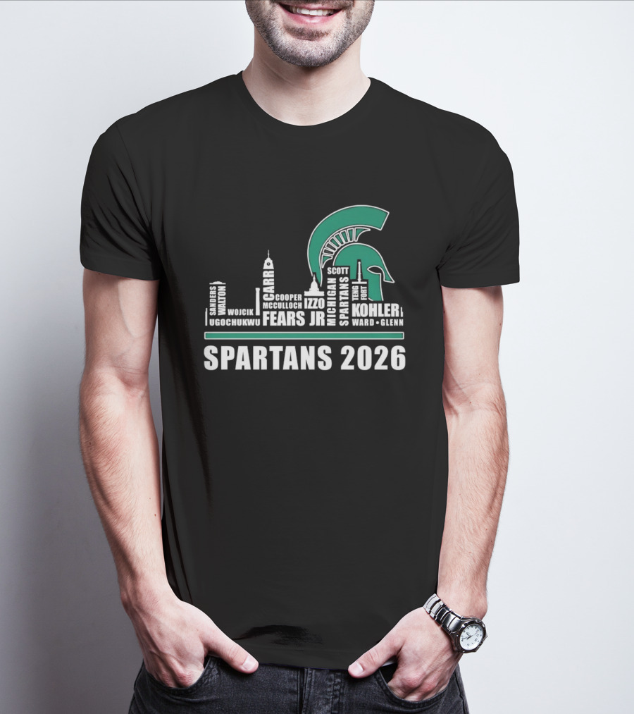 Michigan State Spartans Skyline 2026 Kohler Scott Fears Jr Walker T-Shirt