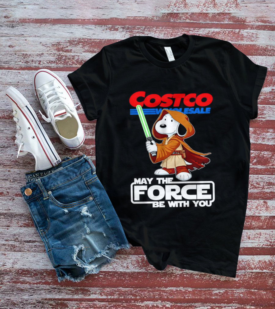 Snoopy Costco Wholesale May The Force Be With You Star Wars Jedi Lightsaber T-Shirt