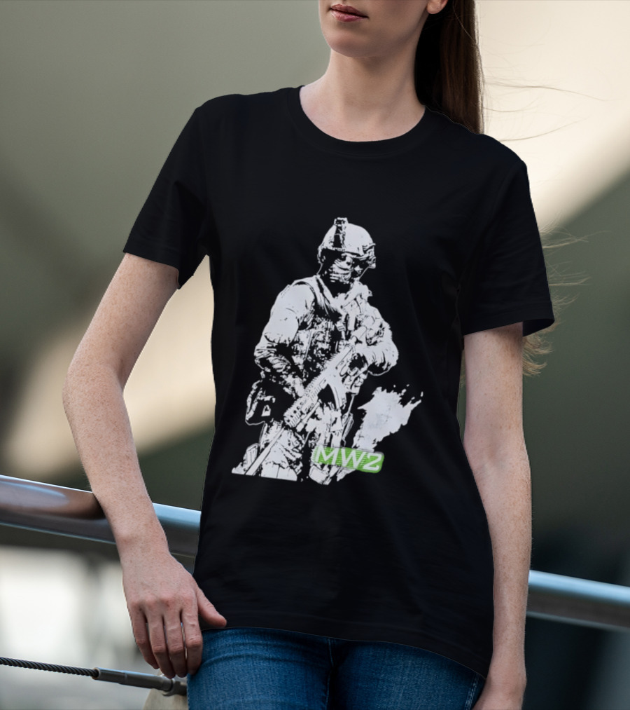 MW2 Modern Warfare Soldier Tactical Artwork Pixel T-Shirt