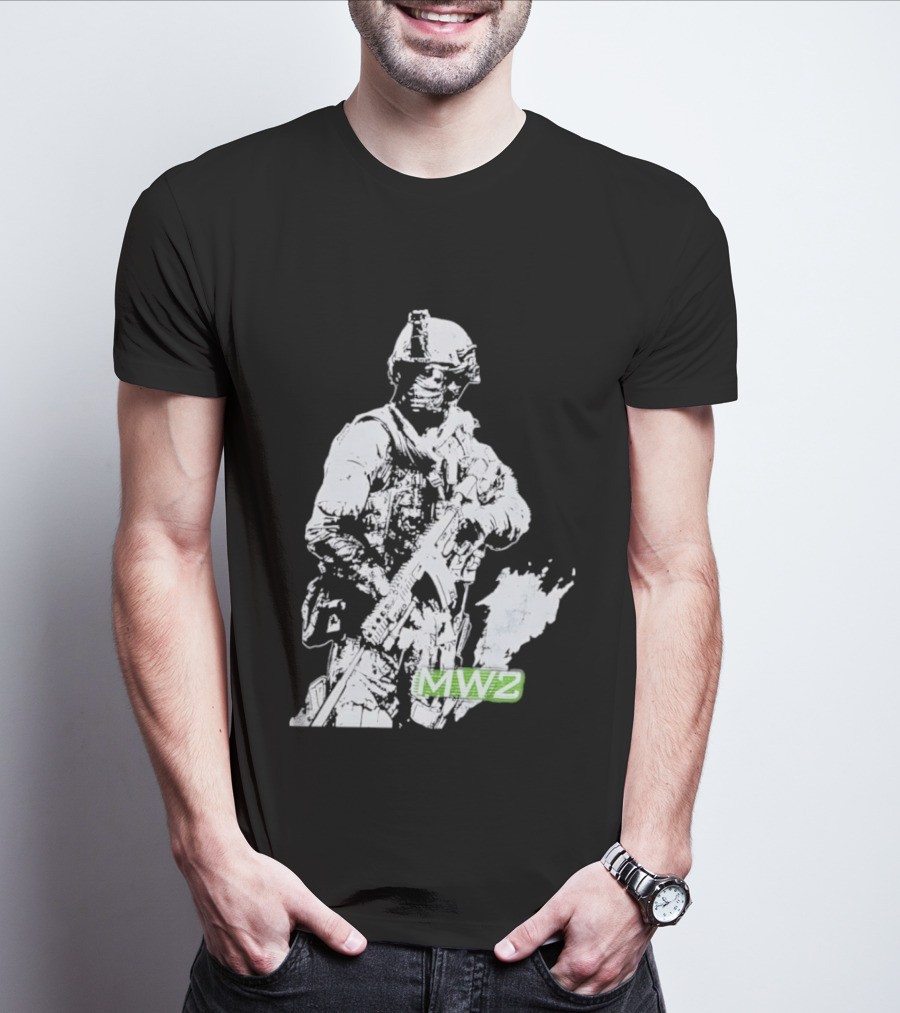 MW2 Modern Warfare Soldier Tactical Artwork Pixel T-Shirt