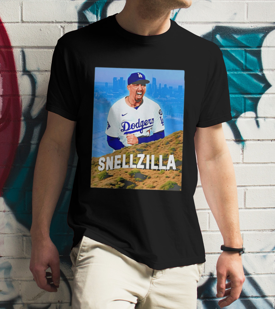 Blake Snell La Dodgers Snellzilla Los Angeles Skyline T-Shirt