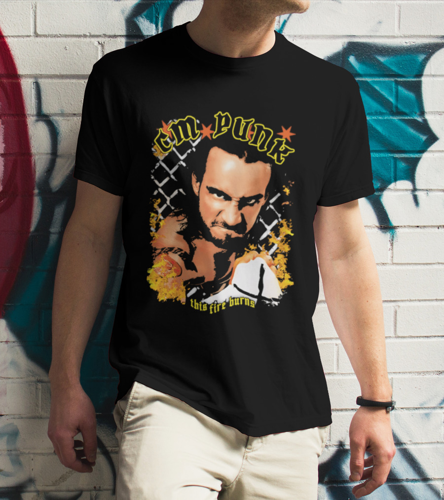 CM Punk This Fire Burns Wrestling T-Shirt