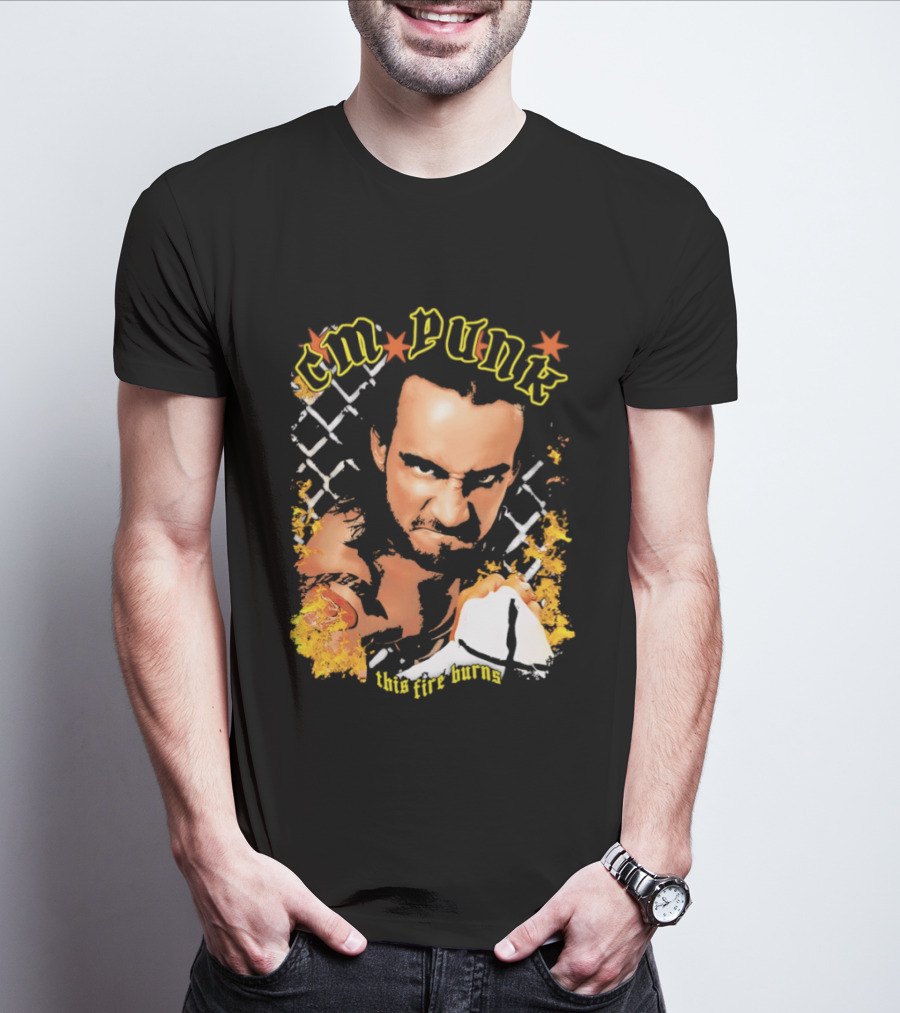 CM Punk This Fire Burns Wrestling T-Shirt