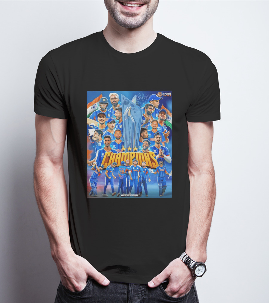 Indian Cricket Champions ICC Men's T20 World Cup 2026 Celebration T-Shirt