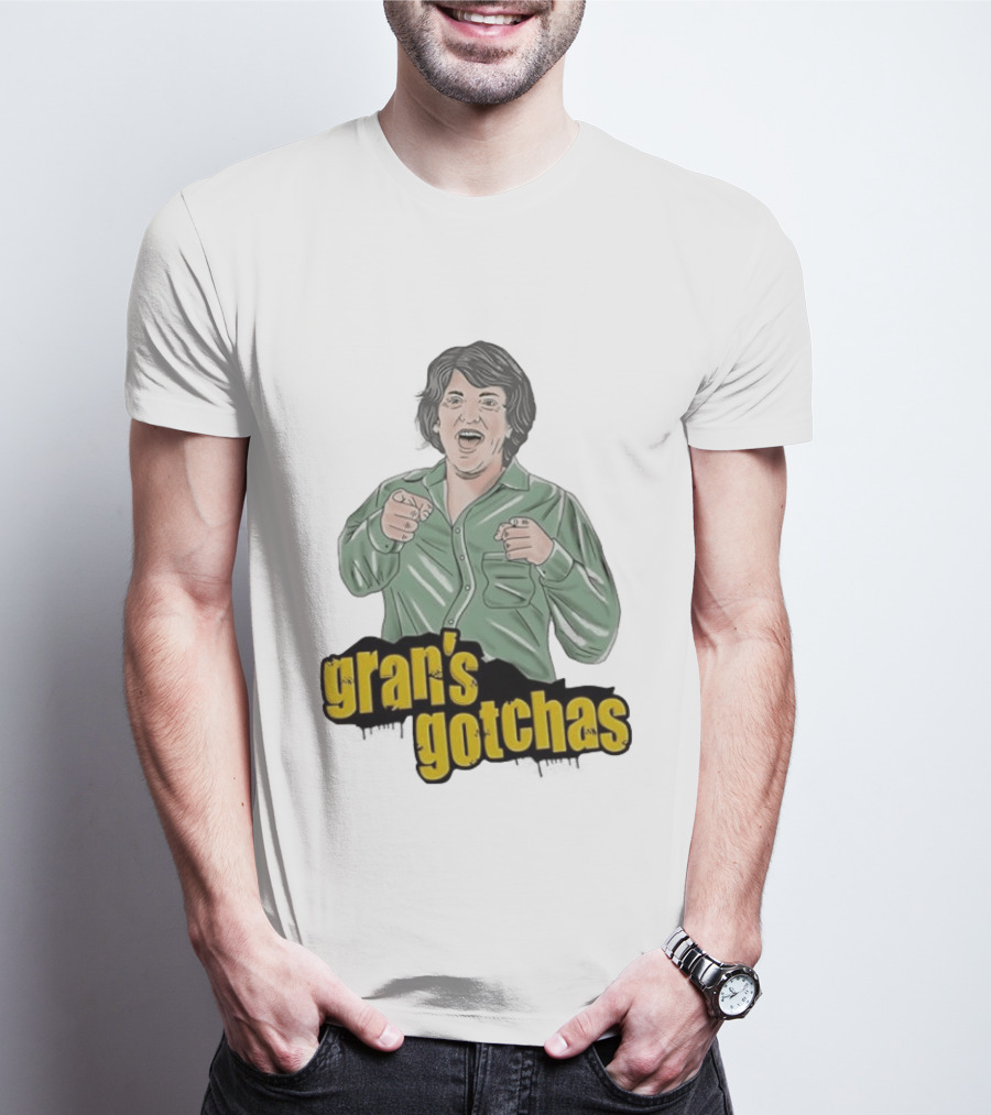 Gran's Gotchas Chris Lilley Angry Boys Character Shushing T-Shirt