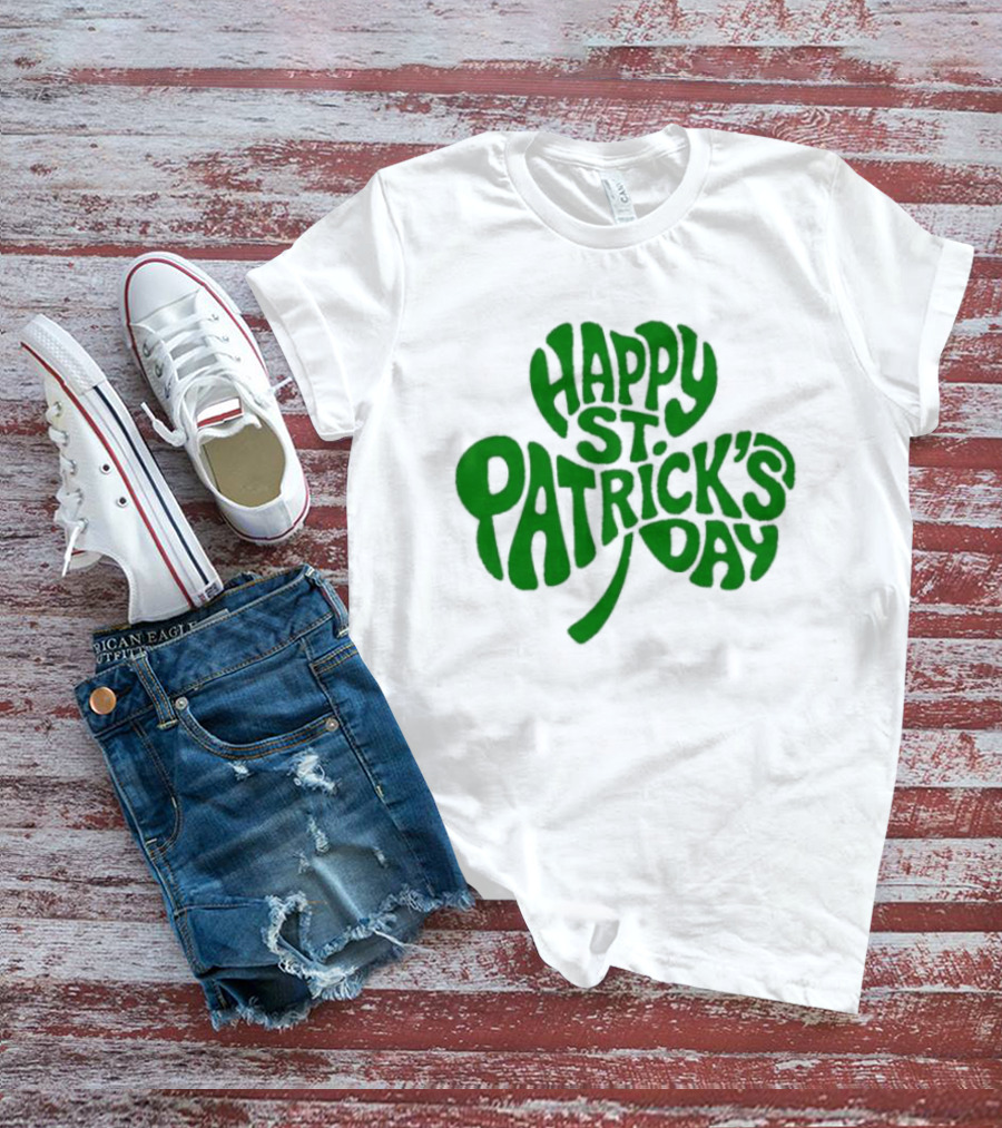 Happy St. Patrick's Day Green Clover Shamrock Celebration T-Shirt