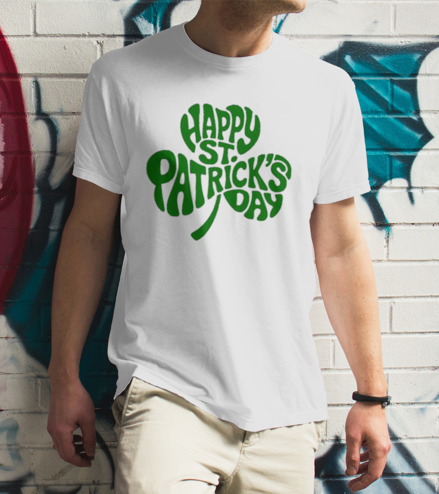 Happy St. Patrick's Day Green Clover Shamrock Celebration T-Shirt