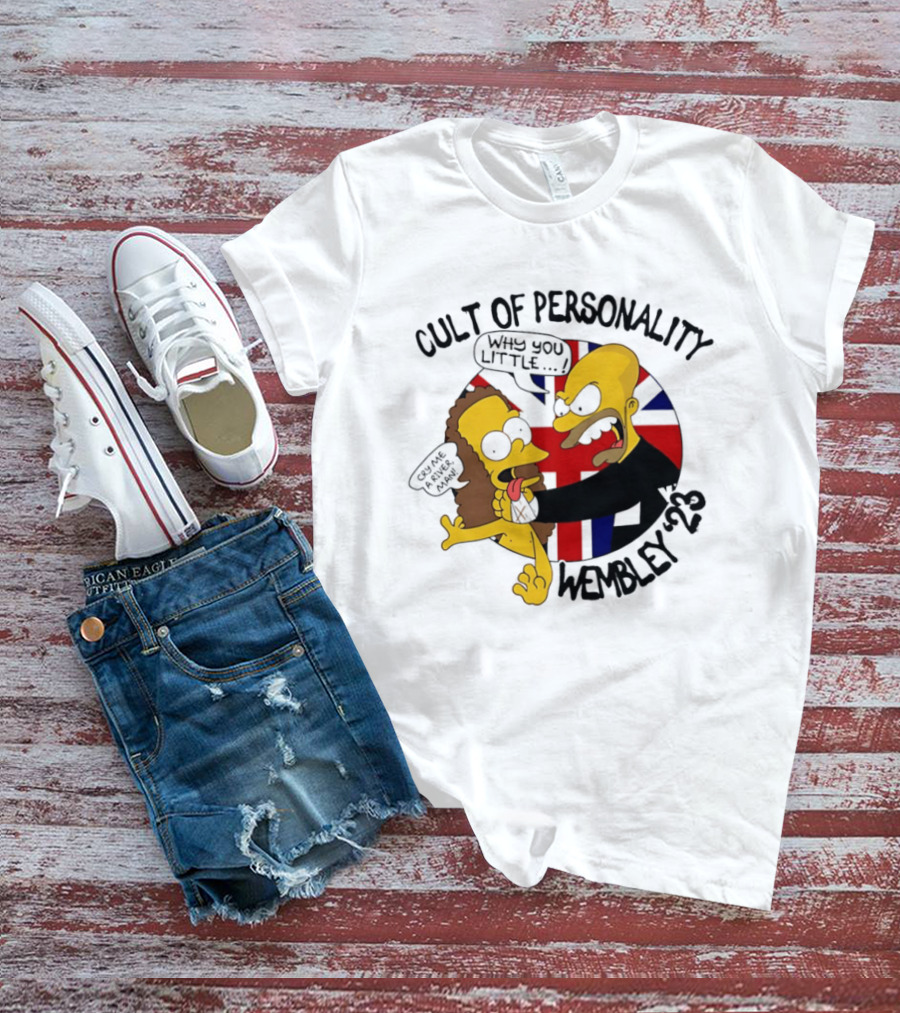 Cult Of Personality Wembley 2023 Cartoon "Why You Little" UK Flag T-Shirt