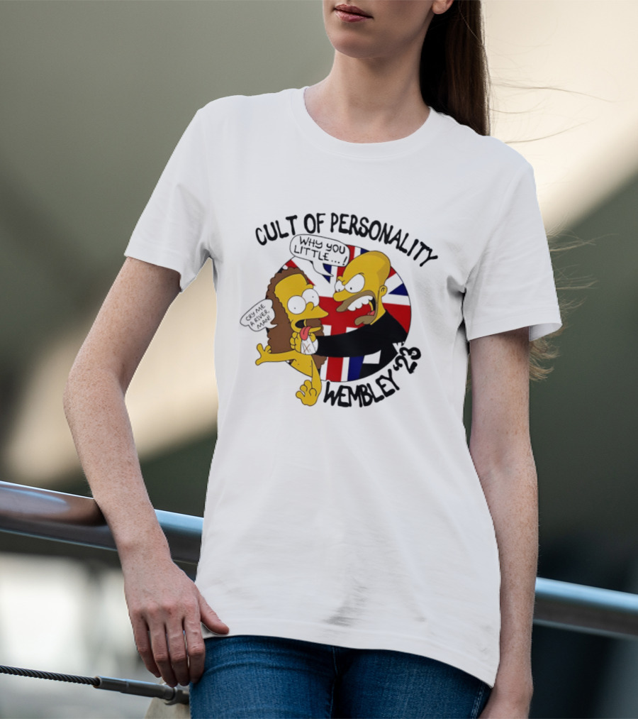 Cult Of Personality Wembley 2023 Cartoon "Why You Little" UK Flag T-Shirt