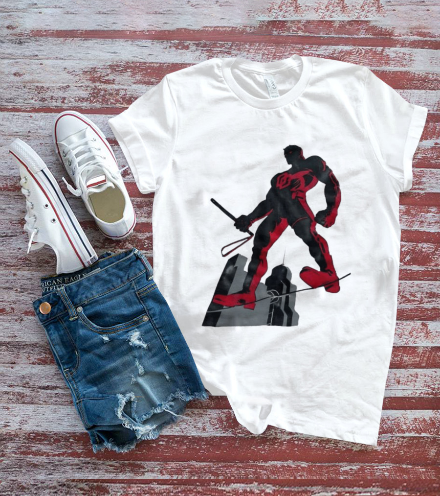 Daredevil Marvel Red Superhero Cityscape T-Shirt