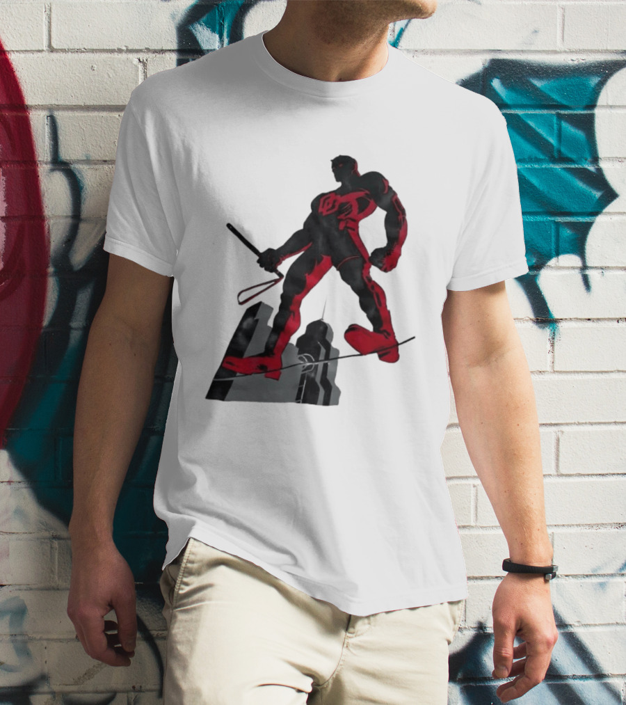 Daredevil Marvel Red Superhero Cityscape T-Shirt