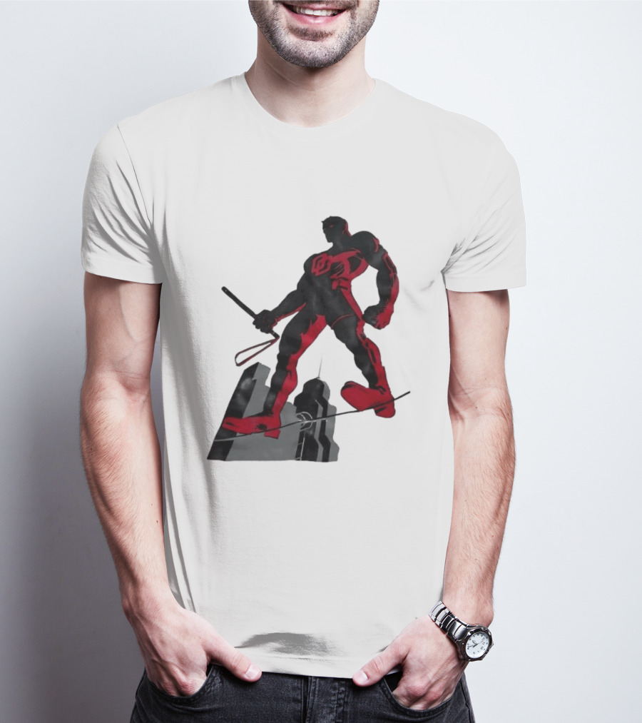 Daredevil Marvel Red Superhero Cityscape T-Shirt