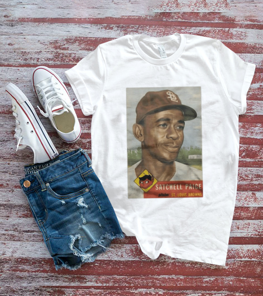 Satchell Paige St. Louis Browns Pitcher Vintage Baseball Card T-Shirt