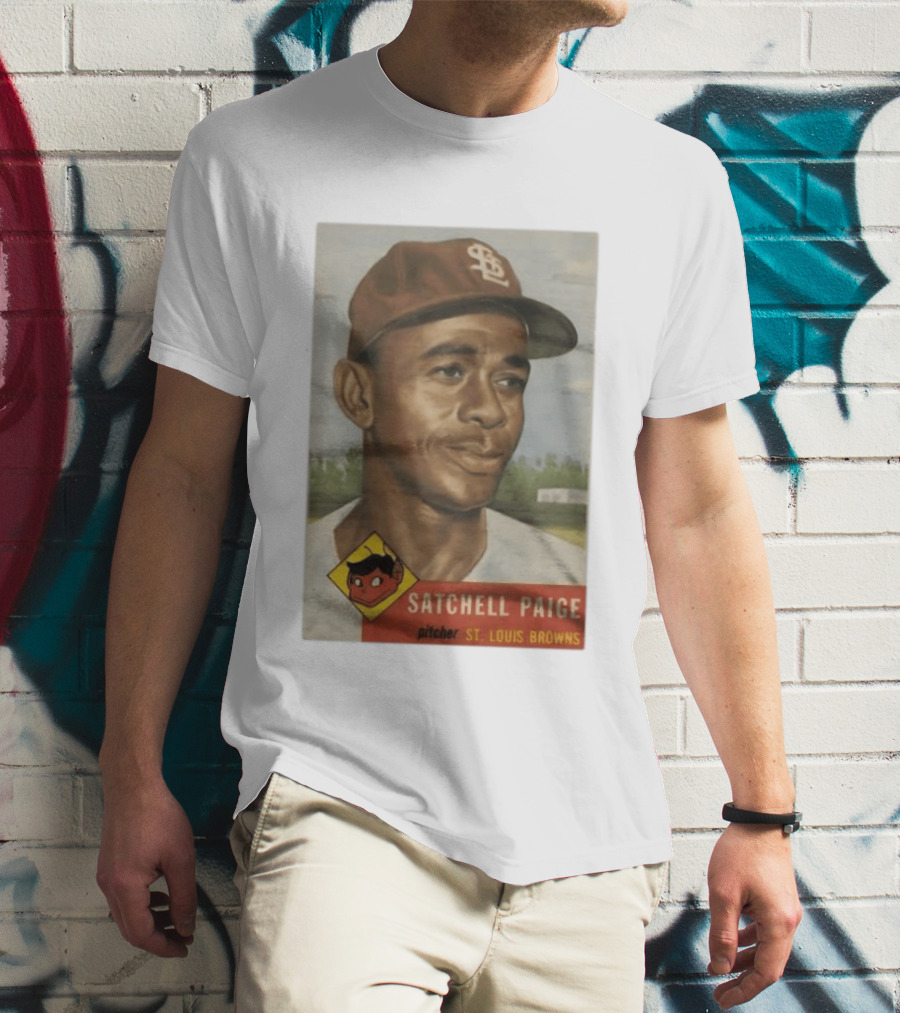 Satchell Paige St. Louis Browns Pitcher Vintage Baseball Card T-Shirt