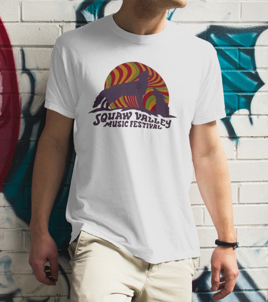 Squaw Valley Music Festival Psychedelic Wolf And Sunburst T-Shirt