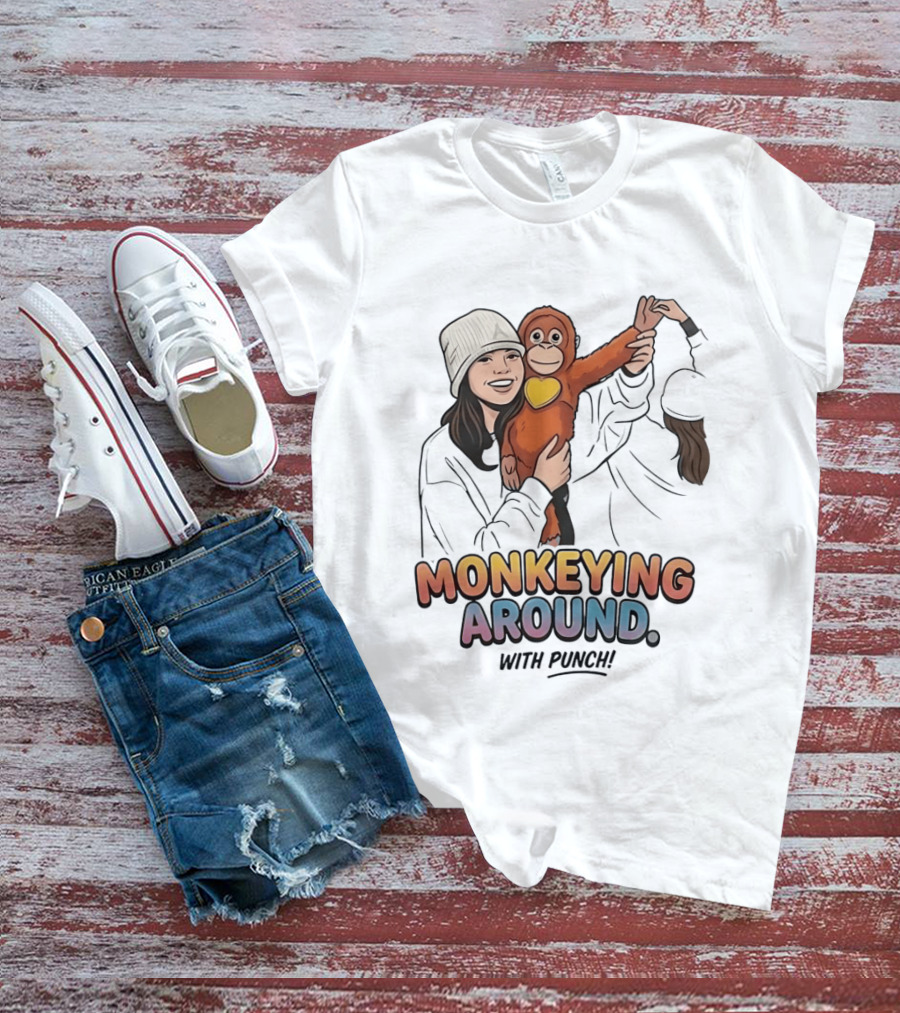 Monkeying Around With Punch Playful Fun T-Shirt