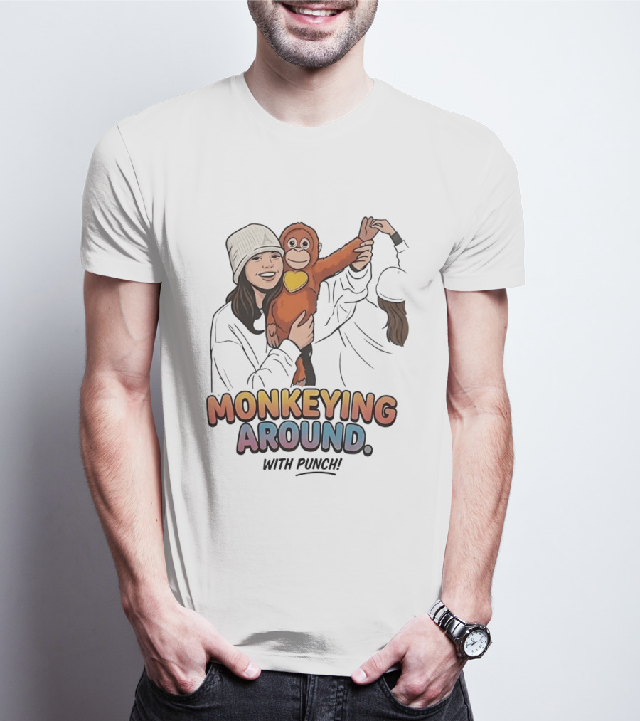 Monkeying Around With Punch Playful Fun T-Shirt