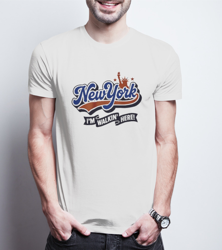 New York I'm Walkin' Here Statue Of Liberty Stars T-Shirt