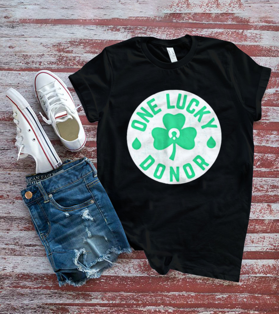 One Lucky Donor Clover Leaf Saint Patrick's Day T-Shirt
