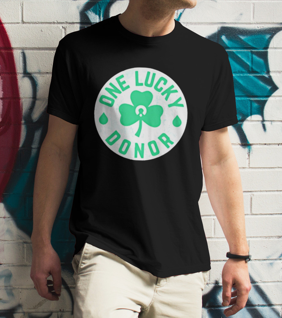 One Lucky Donor Clover Leaf Saint Patrick's Day T-Shirt