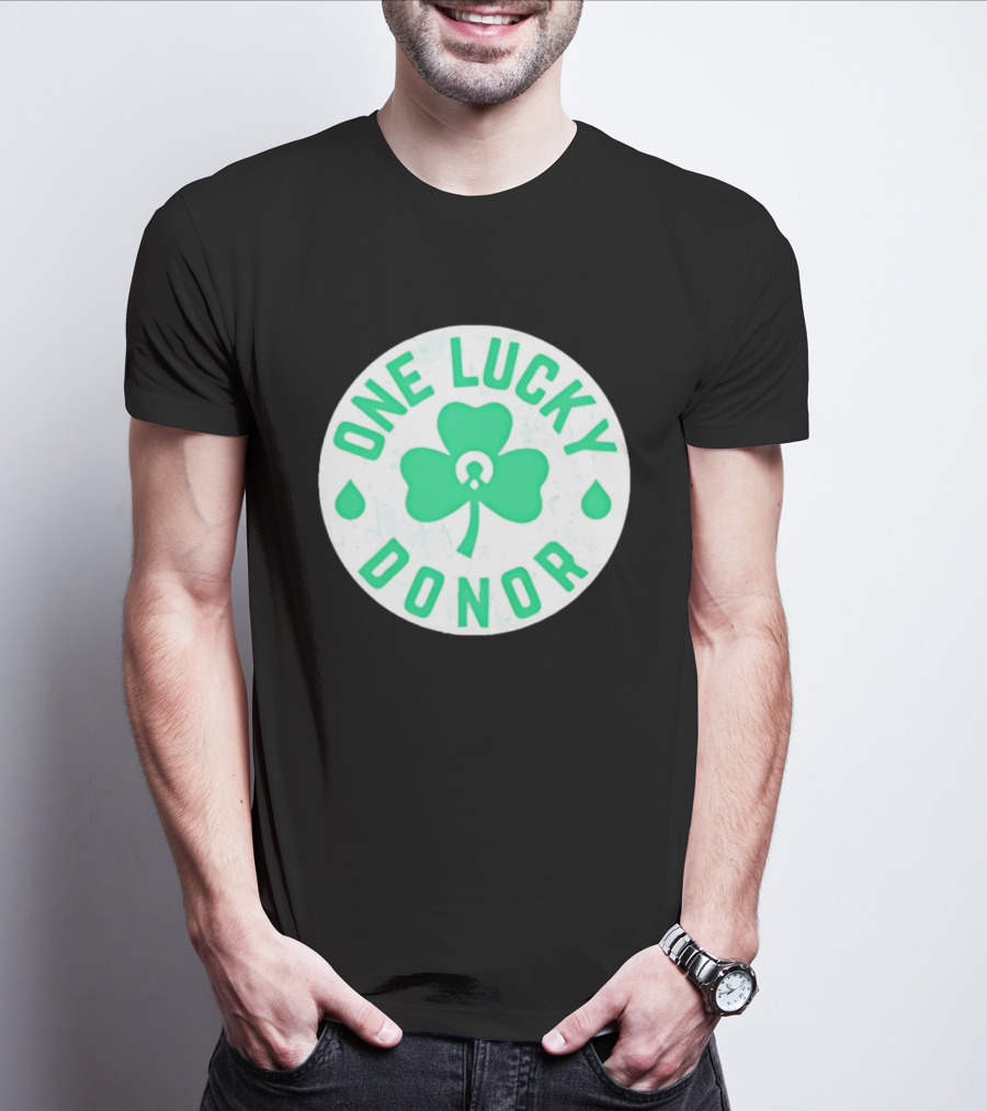 One Lucky Donor Clover Leaf Saint Patrick's Day T-Shirt