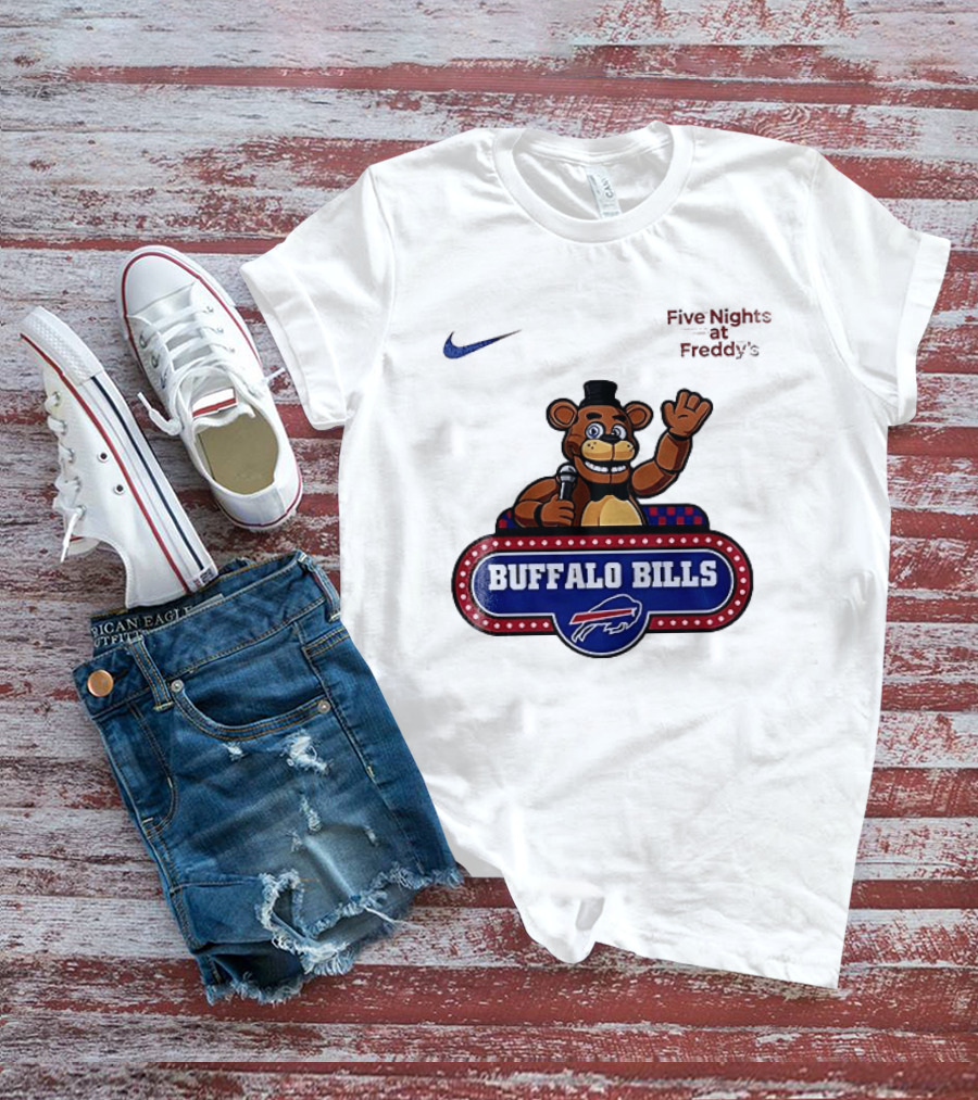 Buffalo Bills Five Nights At Freddy's Freddy Fazbear Collaboration T-Shirt