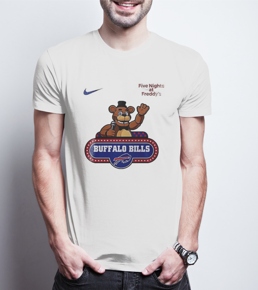 Buffalo Bills Five Nights At Freddy's Freddy Fazbear Collaboration T-Shirt