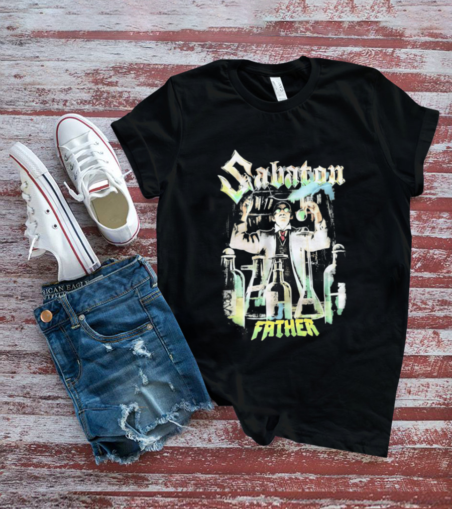 Sabaton Father Scientist With Beakers And Test Tubes T-Shirt