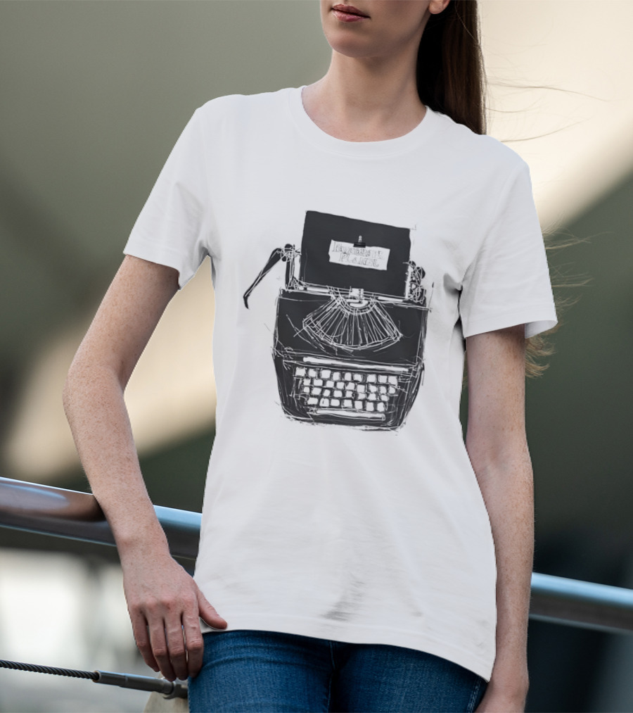 Typewriter Paragraph Planet Book Lovers Novelists Retro Writer Aesthetic T-Shirt