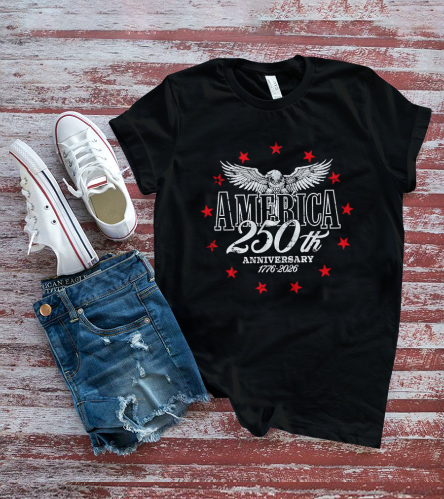 America 250th Anniversary 1776 2026 Eagle With Stars T-Shirt