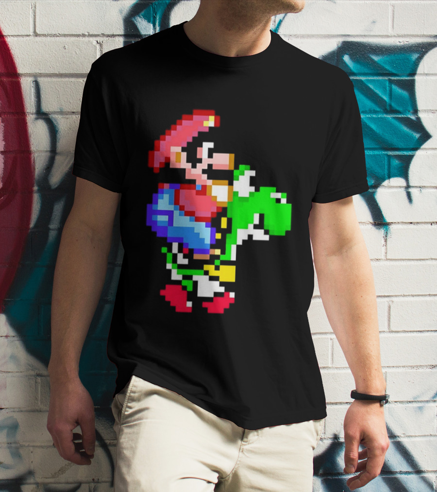 Mario And Yoshi Super Mario World Pixel T-Shirt
