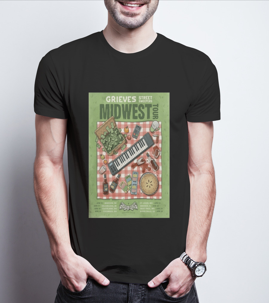 Grieves Midwest Tour Street Sweepers Storm Records 2026 Keyboard Picnic T-Shirt