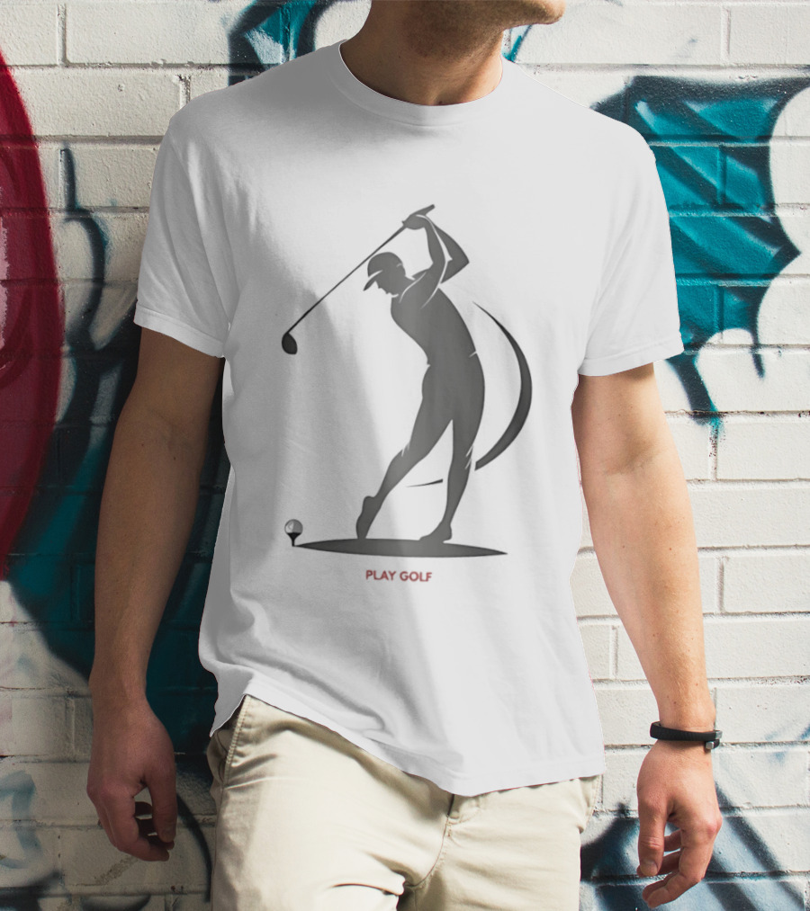 Play Golf Silhouette Of Man Swinging Club T-Shirt