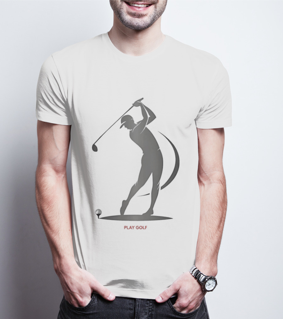 Play Golf Silhouette Of Man Swinging Club T-Shirt