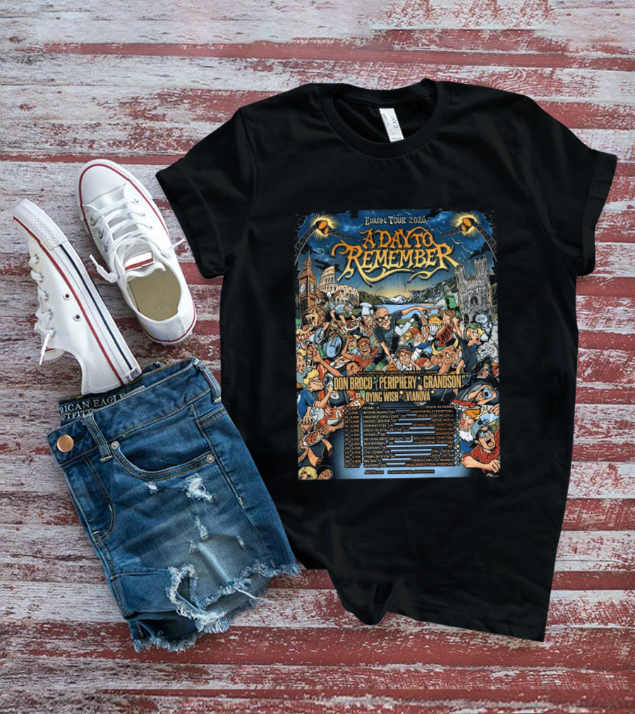 Europe Tour 2026 A Day To Remember Headline Shows Between Festivals Schedule T-Shirt