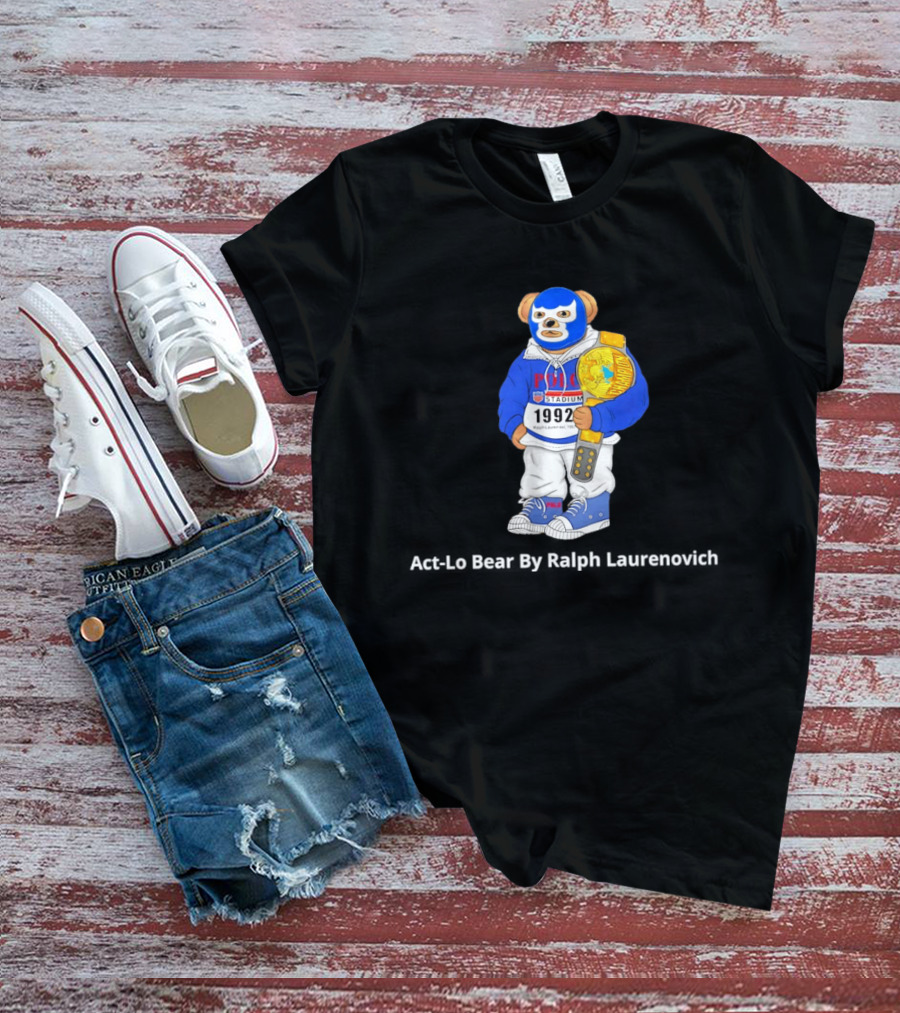Polo Stadium 1992 Bear By Ralph Laurenovich With Wrestling Championship Belt T-Shirt