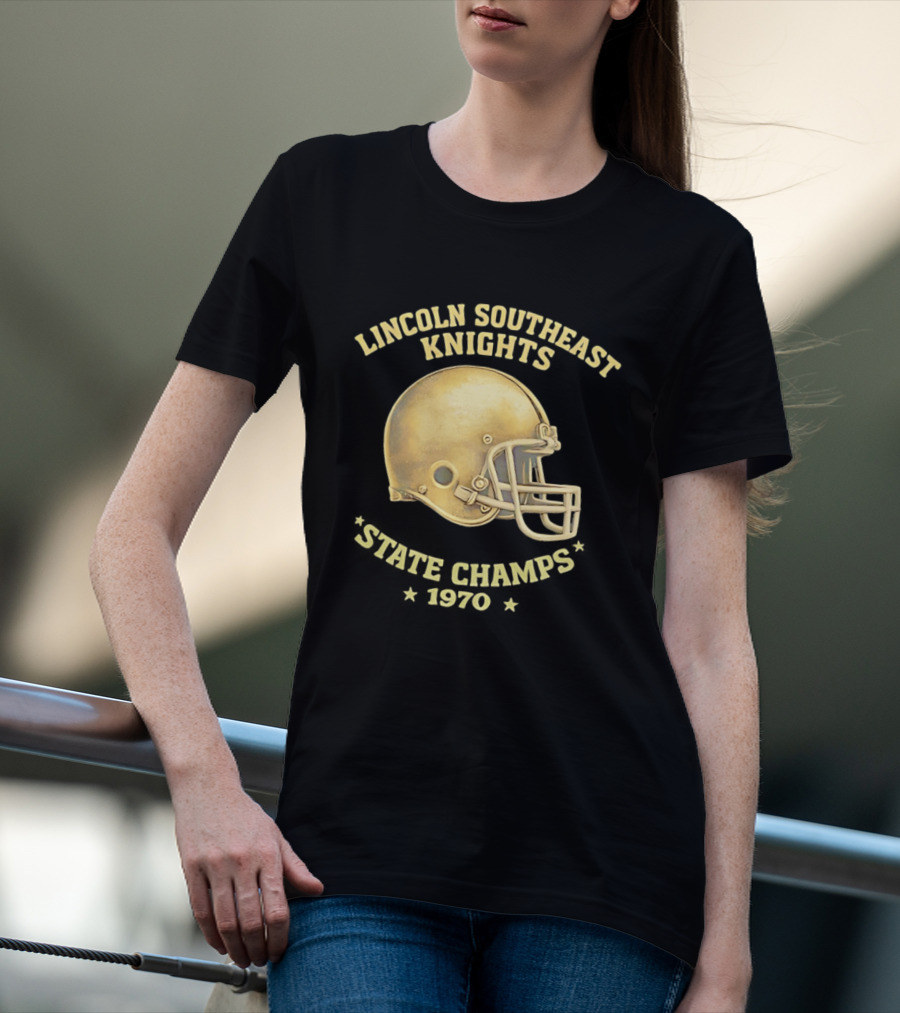 Lincoln Southeast Knights State Champs 1970 Helmet T-Shirt