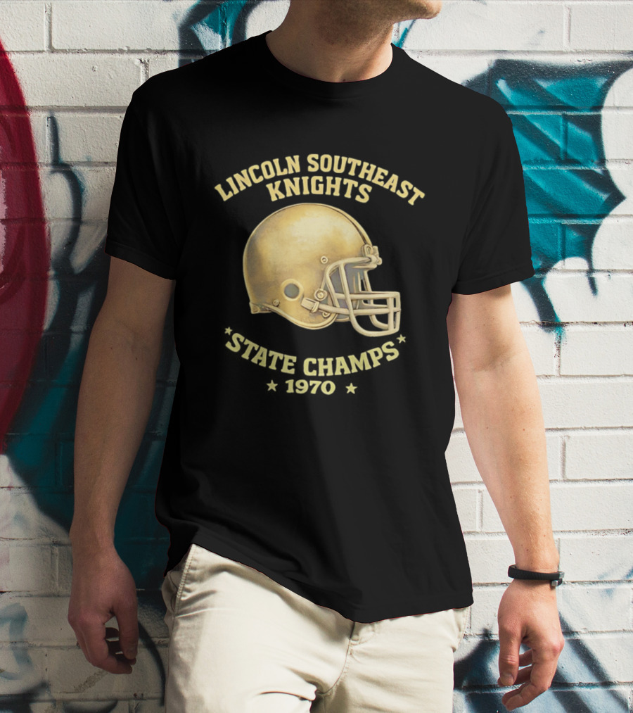 Lincoln Southeast Knights State Champs 1970 Helmet T-Shirt