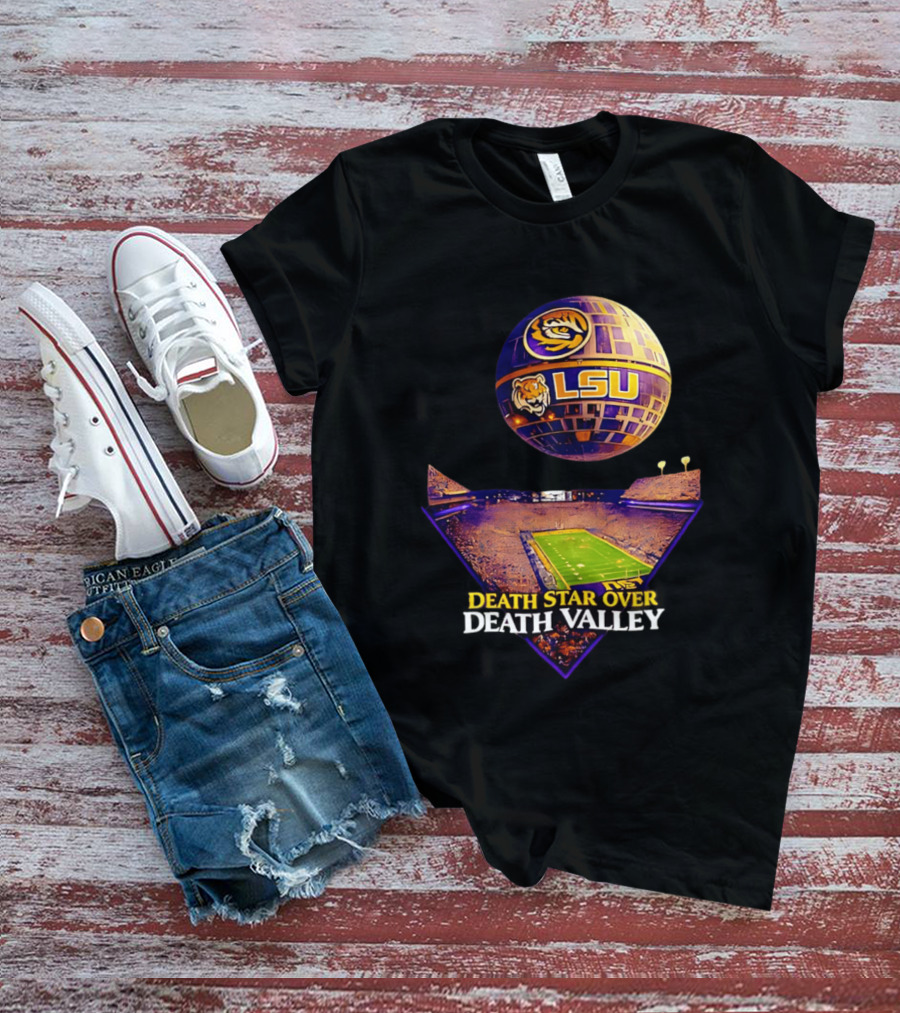 LSU Tigers Death Star Over Death Valley Stadium LSU T-Shirt