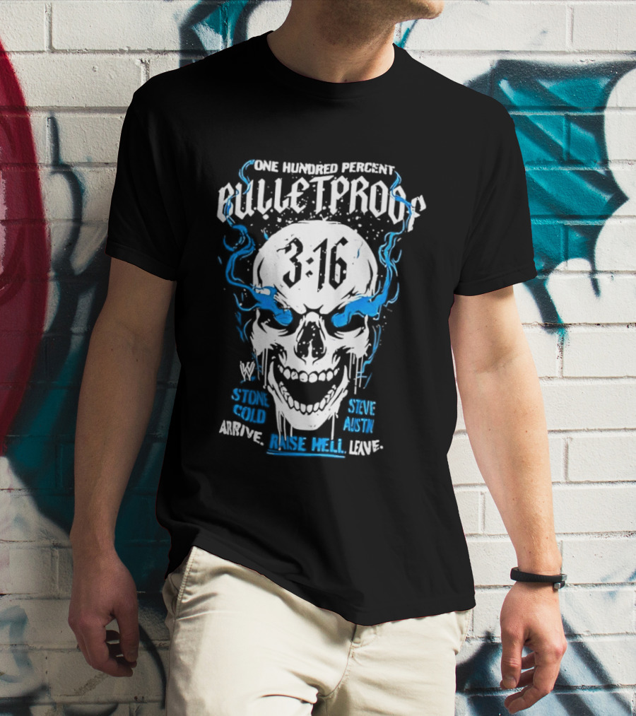 Stone Cold Steve Austin 3:16 One Hundred Percent Bulletproof Skull T-Shirt