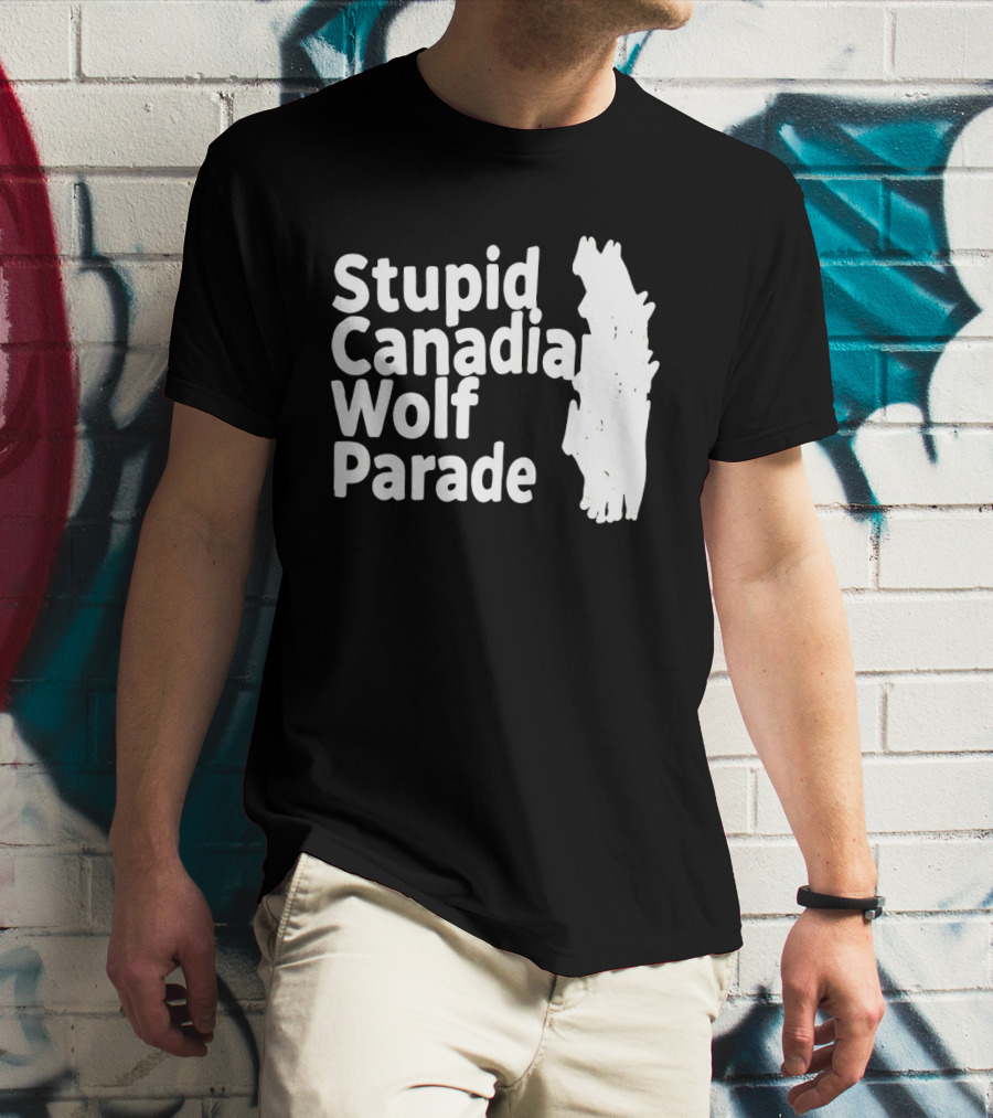 Stupid Candia Wolf Parade White Text With Wolf T-Shirt