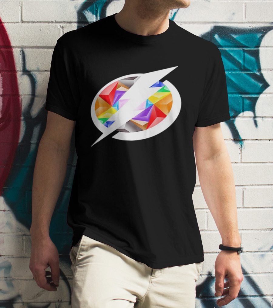 Tampa Bay Lightning Rainbow Pride Lightning Bolt T-Shirt