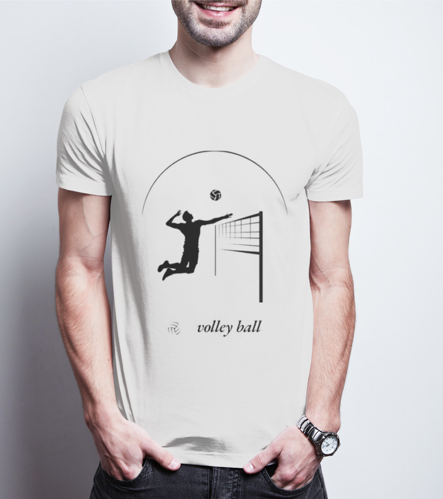 Volleyball Player Jumping To Spike Under Rising Sun T-Shirt