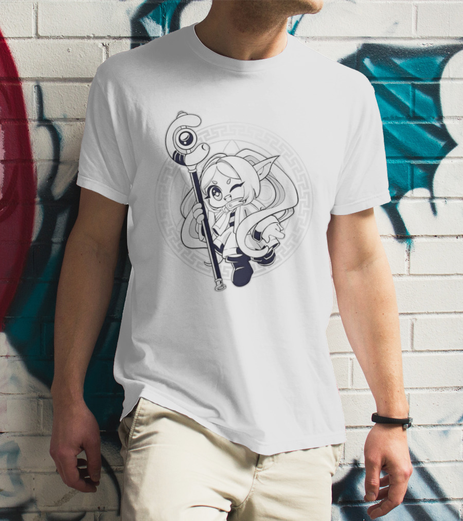 Beyond Journey's End Frieren Chibi Staff Enchanter Circle T-Shirt