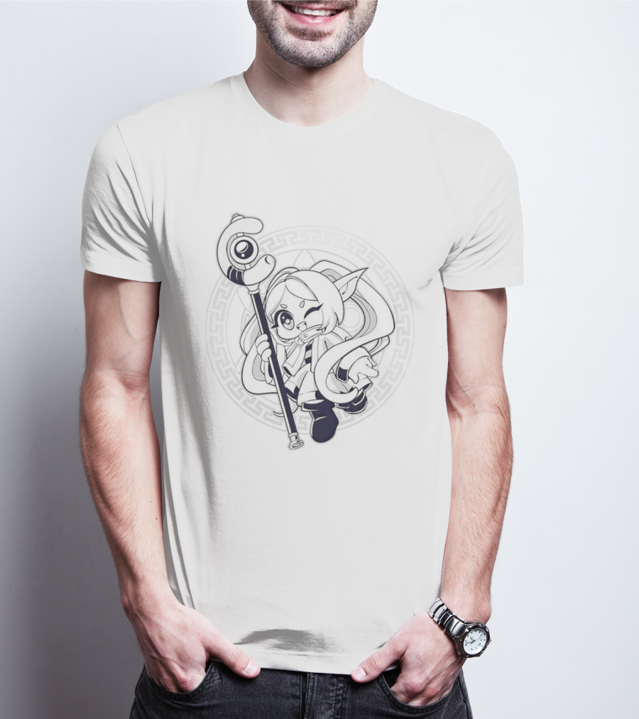 Beyond Journey's End Frieren Chibi Staff Enchanter Circle T-Shirt