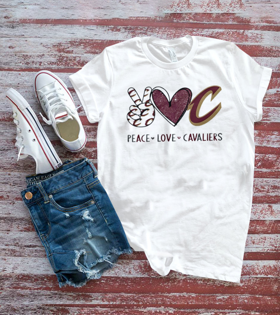 Cleveland Cavaliers Peace Love C Hand Team T-Shirt