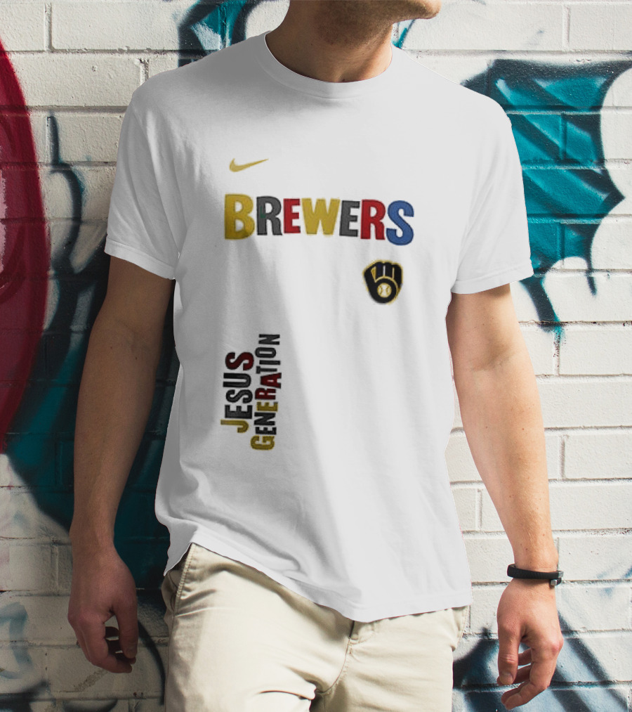 Nike Brewers Jesus Generation Tour Milwaukee Baseball T-Shirt