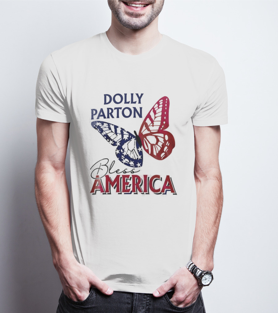 Dolly Parton Bless America Patriotic Butterfly Team USA 250th Anniversary T-Shirt