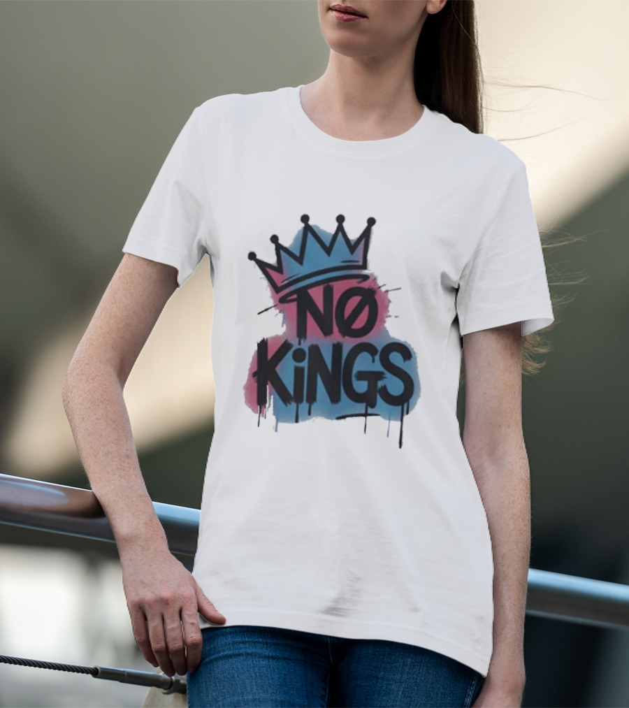 No Kings Day Graffiti Crown Street T-Shirt